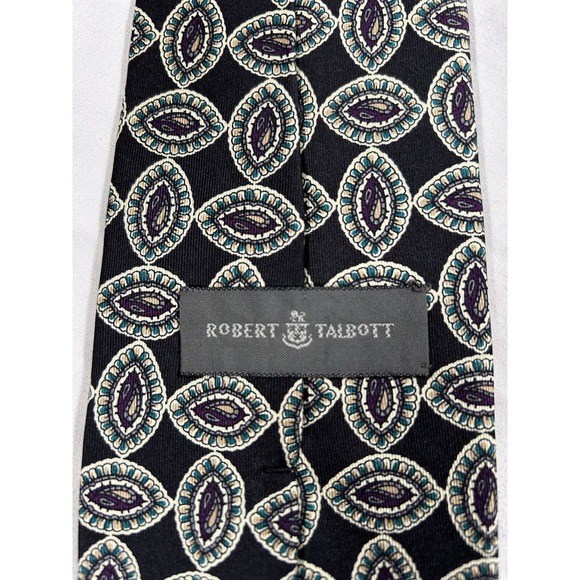 Vintage Robert Talbott Men's Geometric Medallion Design Tie 100% Silk - Picture 3 of 3